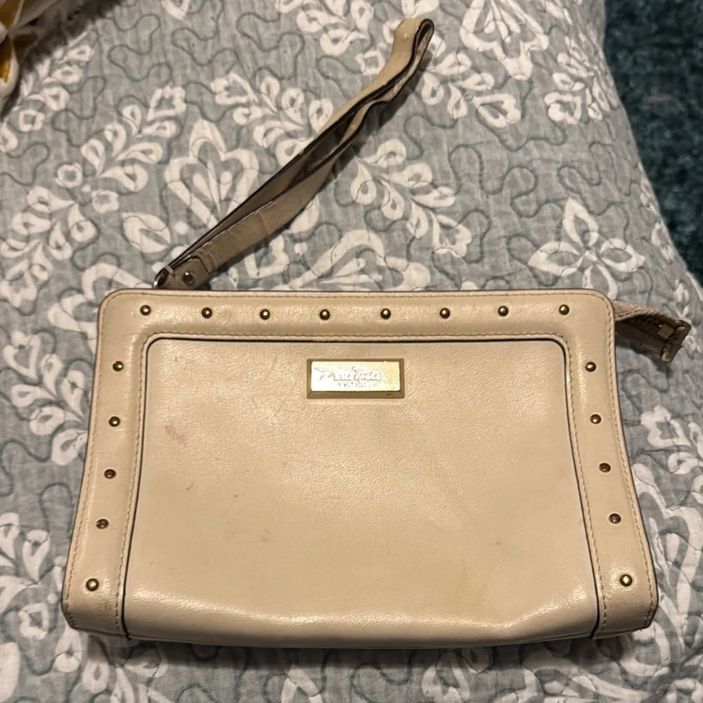 Kate Spade Cream Studded Wristlet Clutch